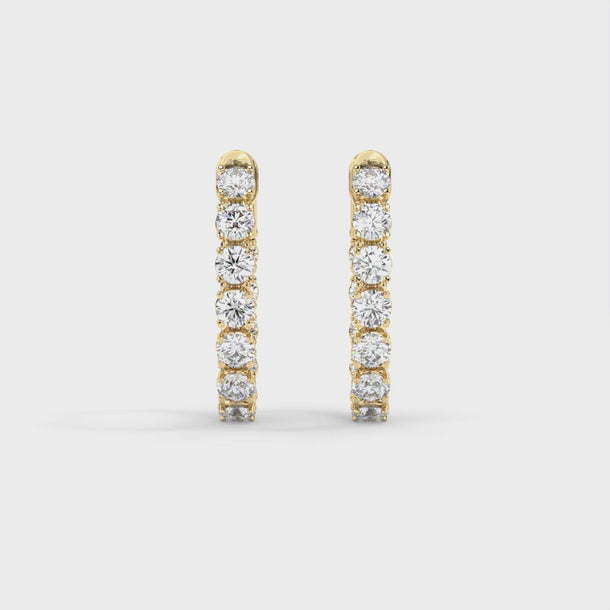 Lab Grown Diamond Hoop Earrings "Spider" 6.00 carat #color_yellow-gold