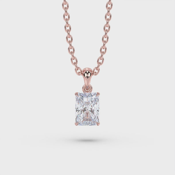 Lab Grown Diamond Pendant Necklace "Adelle" #color_rose-gold