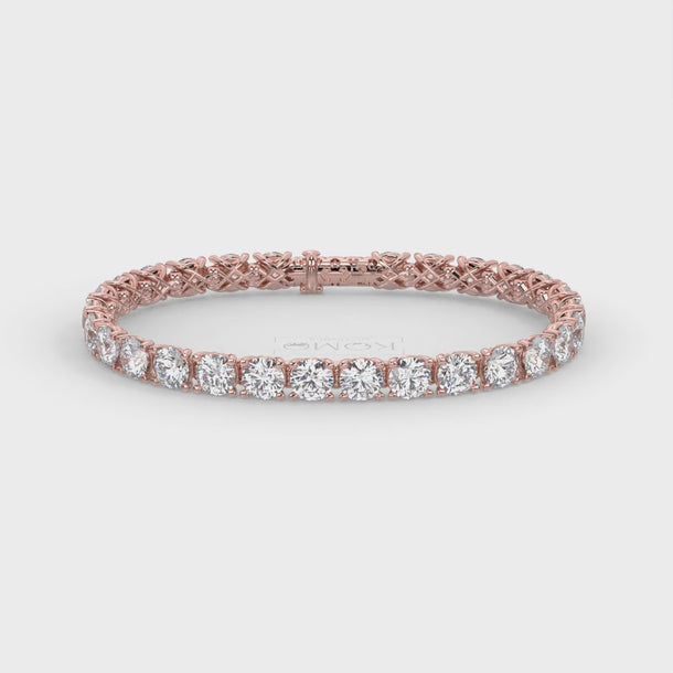 Lab Grown Diamond Tennis Bracelet "Spider" 19.50 carat #color_rose-gold