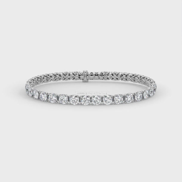 Lab Grown Diamond Tennis Bracelet "Spider" 16 carat #color_platinum