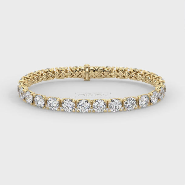 Lab Grown Diamond Tennis Bracelet "Spider" 26.00 carat #color_yellow-gold