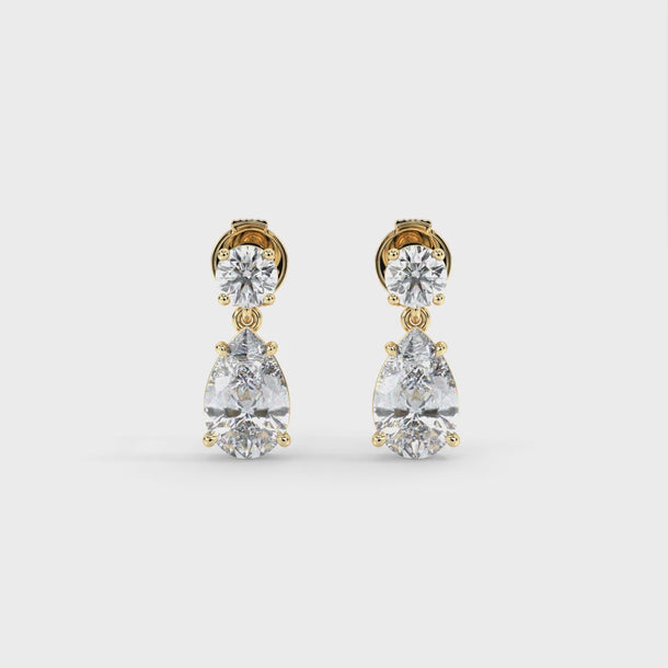 Lab Grown Diamond Stud Earrings "Yara" #color_yellow-gold