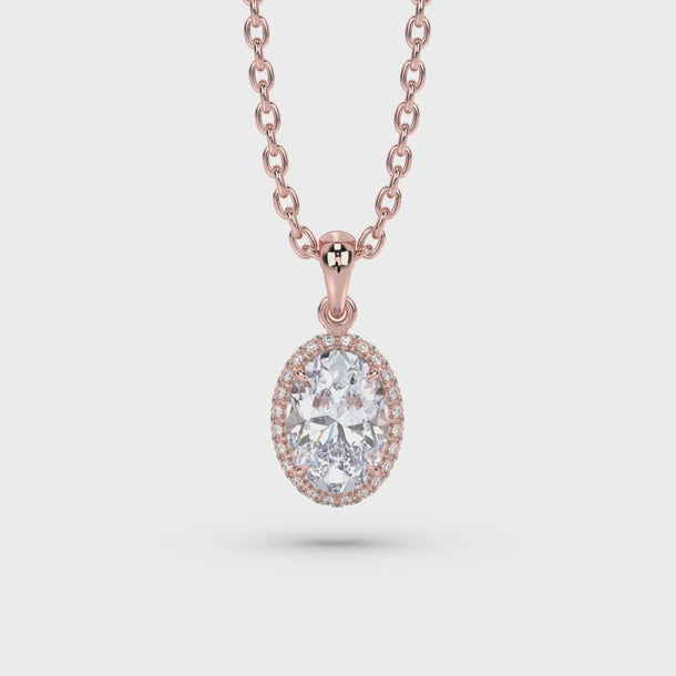 Lab Grown Diamond Pendant Necklace "Vega" #color_rose-gold