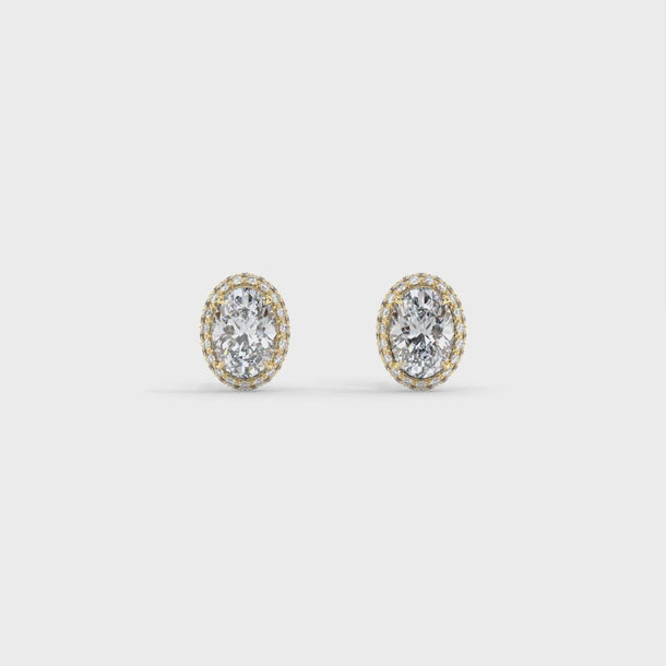 Lab Grown Diamond Stud Earrings "Vega" #color_yellow-gold