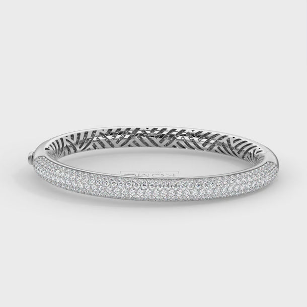Lab Grown Diamond Bangle Bracelet "Stardust" #color_white-gold