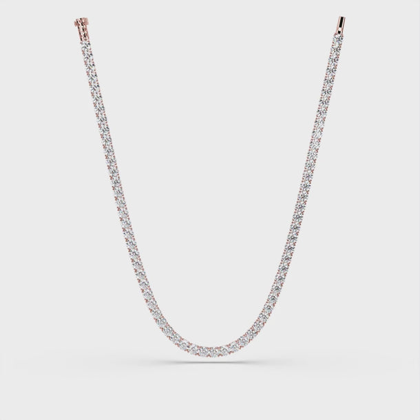 Lab Grown Diamond Tennis Necklace "Spider"  43.0 carat #color_rose-gold