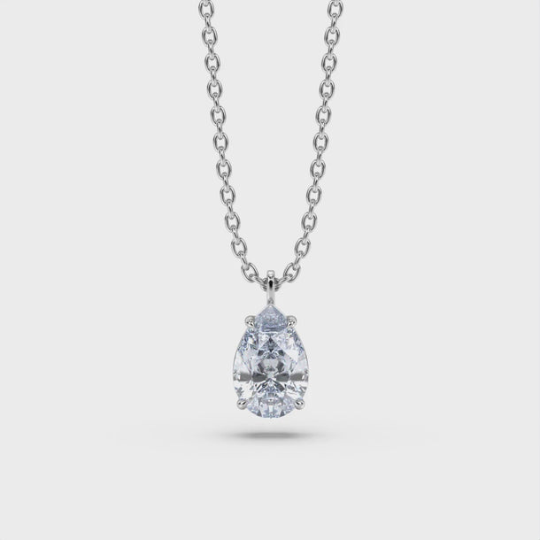 Lab Grown Diamond Pendant Necklace "Yara" #color_white-gold